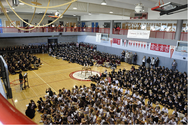 The Freshmen encounter their first Four-School Blessing|Photo by Flickr user SacredHeartSF