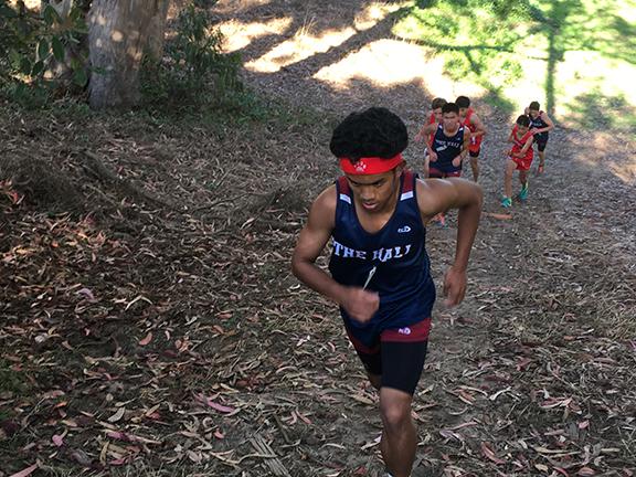 Skylar Dela Cruz '19 starts the ascent up a hill at Golden Gate Park. The cross country team will compete next at the Castro Valley Invitational.