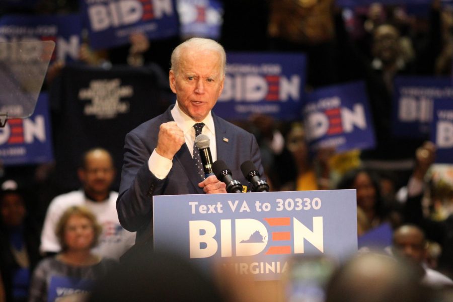President-elect Joe Biden speaks at a rally in Norfolk, Virginia at Booker T. Washington High School. The Electoral College voted on Dec. 15, officially confirming Biden’s victory.