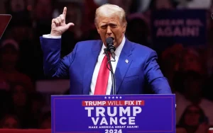 Trump speaks at Madison Square Garden || Singh, Gurpreet. "Trump’s Return Is an Opportunity for India." Free Malaysia Today, 30 Nov. 2024, www.freemalaysiatoday.com/category/opinion/2024/11/30/trumps-return-is-an-opportunity-for-india/.