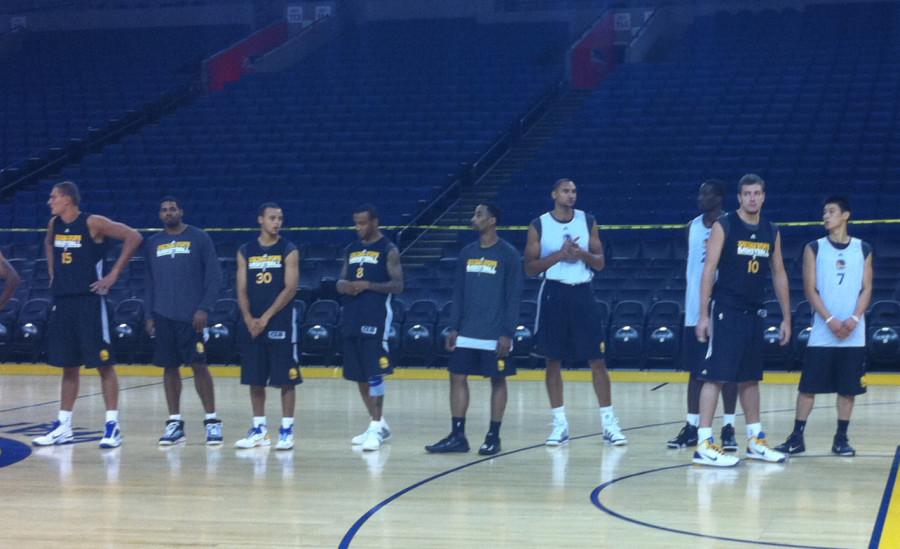 Shot of some players during Warriors open practice