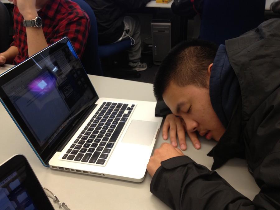Senior Raymond Jiang takes a nap | Photo by Donovan Van 12