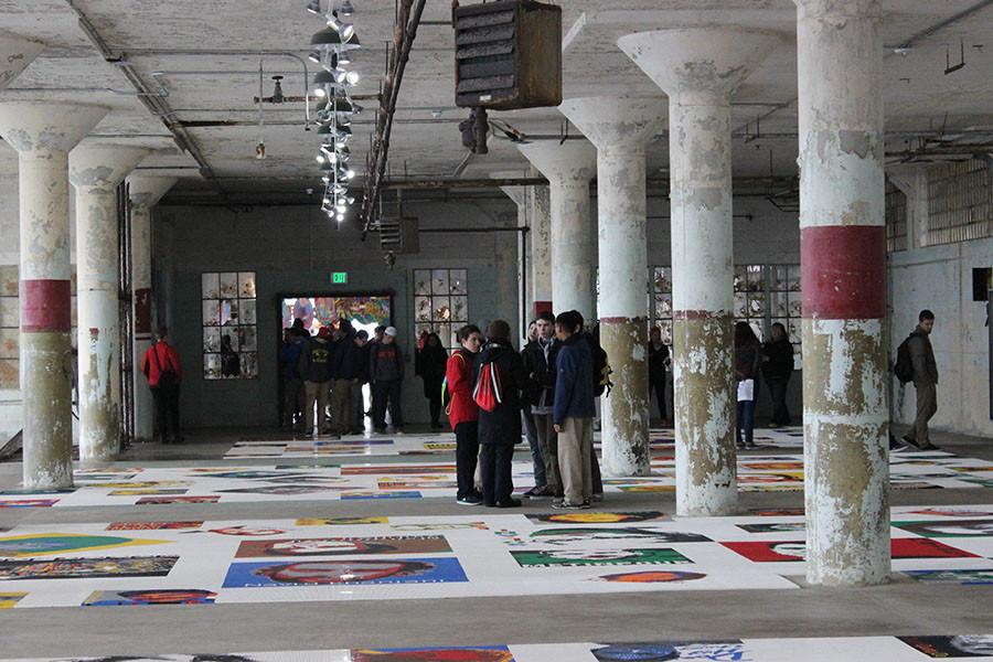 Students explore the Ai Wei Wei exhibit on Alcatraz, as a part of last years Values Day.