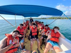 2026 grade student go scuba diving on the 2024 Costa Rica Trip. Students are given the option to either go scuba diving or surfing. 