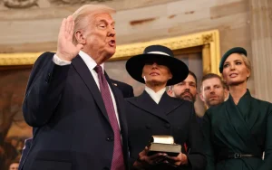 Donald Trump Takes the Oath of Office as the 47th President of the United States, Making History with Non-Consecutive Terms.