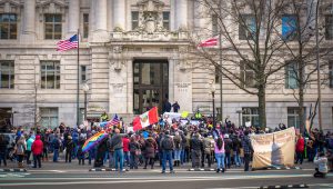 The 2017 Day Without Immigrants protest in Washington, D.C., was a boycott against Donald Trump’s plan to build a border wall and deport millions of undocumented immigrants. The strike urged immigrants to refrain from working, spending money, or sending their children to school. This rally echoed the same spirit of defiance seen in San Francisco leaders’ protest following the attempted ICE raid downtown.