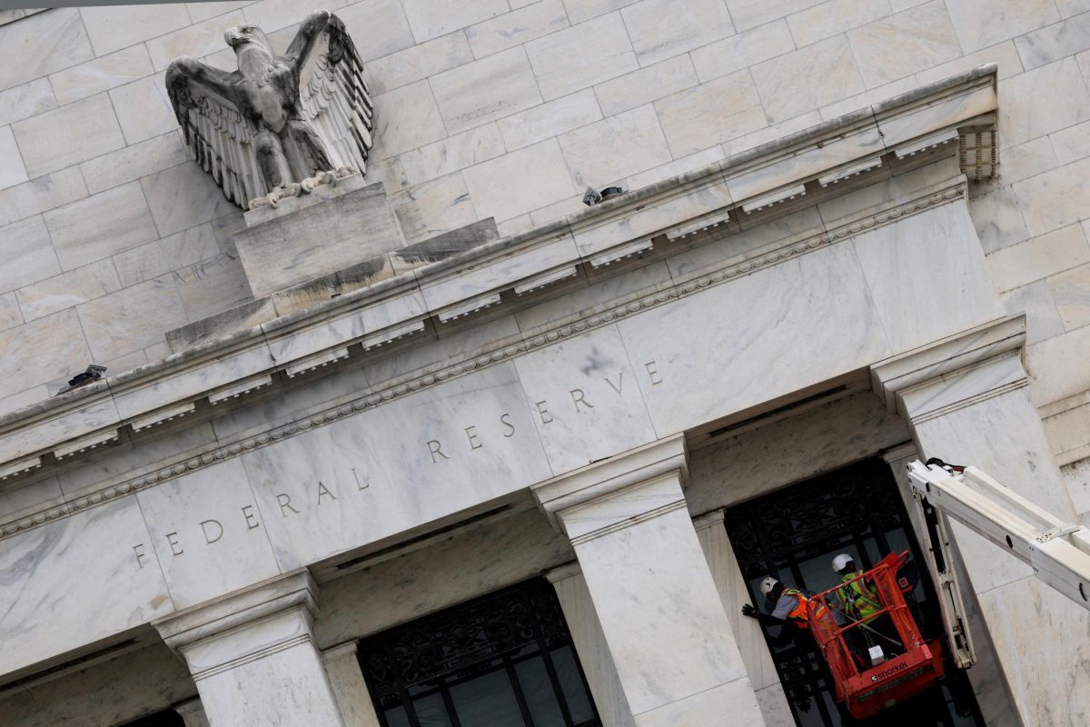 Major construction work continues at the U.S. Federal Reserve building as U.S. President Donald Trump voices complaints about Fed Chair Jerome Powell, in Washington, D.C., U.S., July 14, 2025. REUTERS/Jonathan Ernst