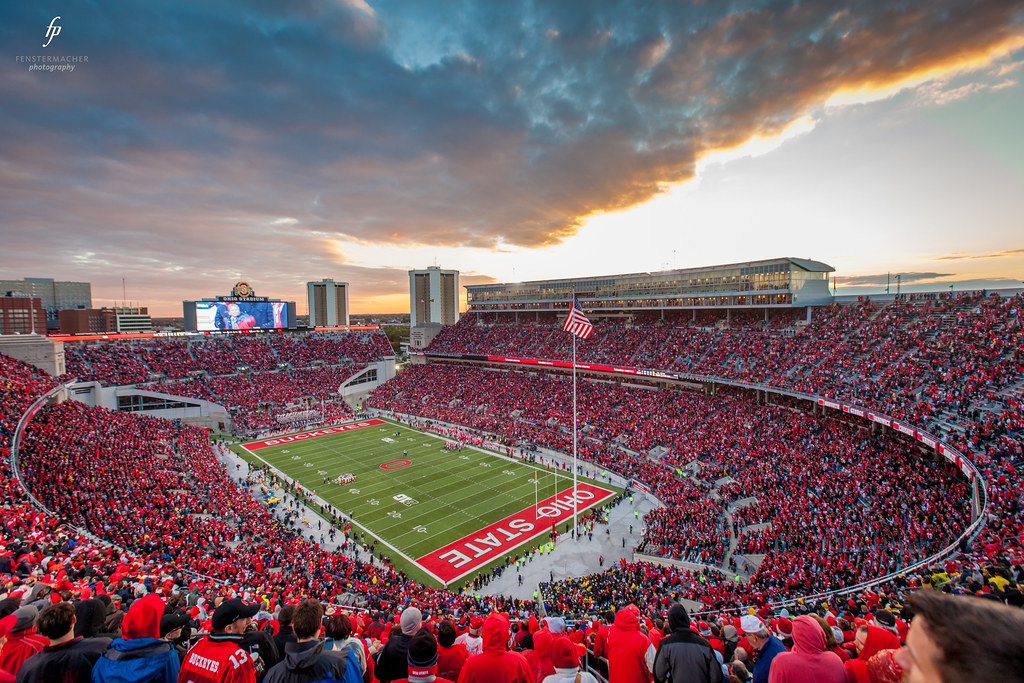 View from a top row at the Ohio State vs. Iowa game on homecoming weekend, taken on October 19th, 2013. 