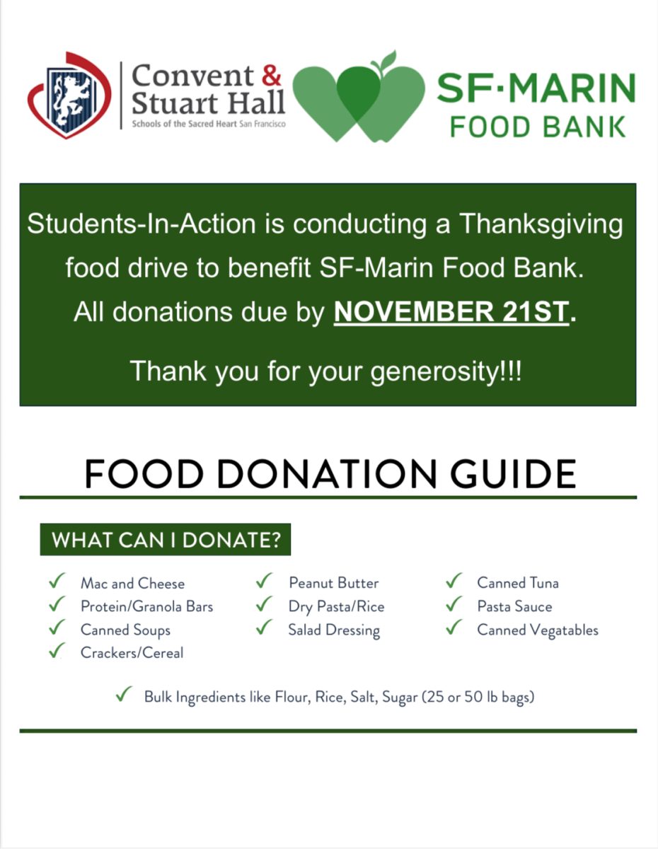 Flyer placed around campus to promote Thanksgiving food drive.